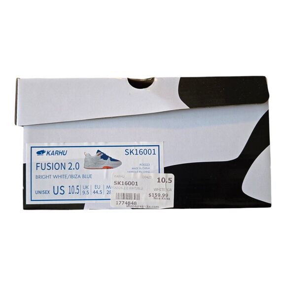 Mens 10.5 Karhu x Sasu Kauppi Fusion 2.0 Shoes Bright White Ibiza Blue Sneakers